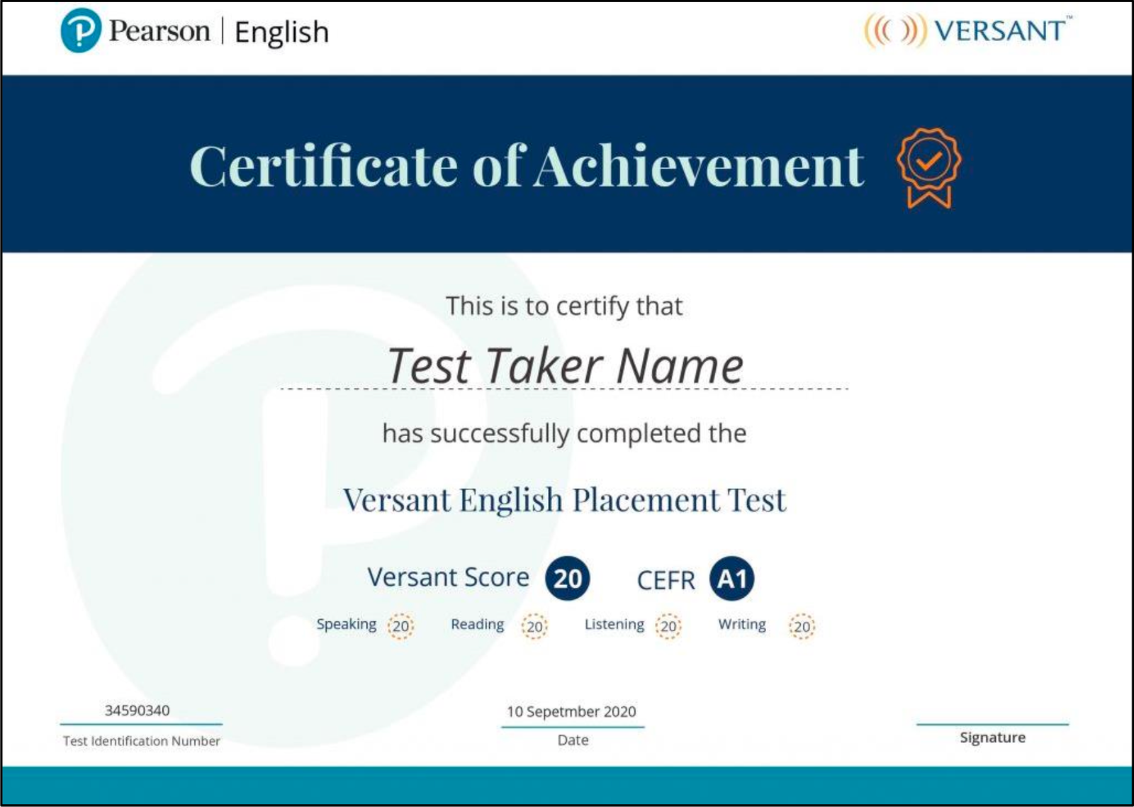 (Pearson ELL) Versant English Placement Test